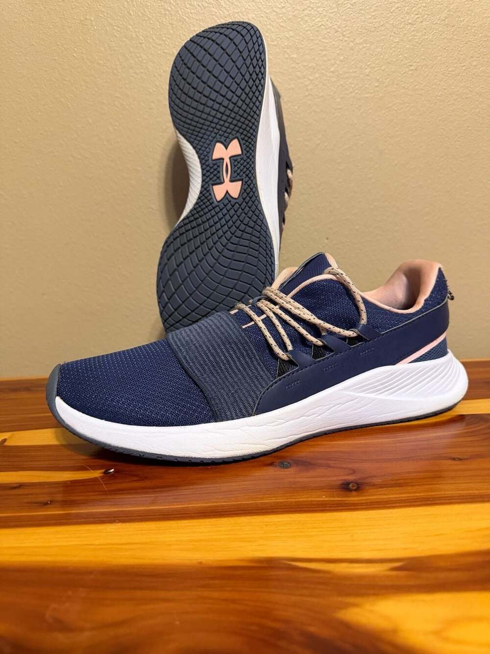 Under Armour Women's Charged Breathe Lace Blue Pink Sneakers 3022584-402 Size 11